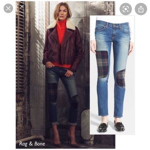 RAG&BONE Dre Jeans with Plaid Patches